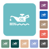 Oil level minimum indicator rounded square flat icons - Oil level minimum indicator white flat icons on color rounded square backgrounds