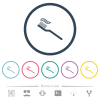 Toothbrush with toothpaste flat color icons in round outlines. 6 bonus icons included. - Toothbrush with toothpaste flat color icons in round outlines