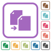 Copy document solid simple icons in color rounded square frames on white background - Copy document solid simple icons