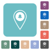GPS location alarm rounded square flat icons - GPS location alarm white flat icons on color rounded square backgrounds