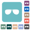Aviator sunglasses rounded square flat icons - Aviator sunglasses white flat icons on color rounded square backgrounds