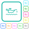 Oil level indicator vivid colored flat icons in curved borders on white background - Oil level indicator vivid colored flat icons