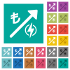 Rising electricity energy turkish Lira prices square flat multi colored icons - Rising electricity energy turkish Lira prices multi colored flat icons on plain square backgrounds. Included white and darker icon variations for hover or active effects.
