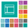 Two columned web layout outline multi colored flat icons on plain square backgrounds. Included white and darker icon variations for hover or active effects. - Two columned web layout outline square flat multi colored icons