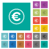 European Euro sticker alternate square flat multi colored icons - European Euro sticker alternate multi colored flat icons on plain square backgrounds. Included white and darker icon variations for hover or active effects.