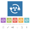 Nuclear energy flat white icons in square backgrounds - Nuclear energy flat white icons in square backgrounds. 6 bonus icons included.