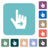 Hand cursor right solid rounded square flat icons - Hand cursor right solid white flat icons on color rounded square backgrounds