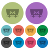 Monero cryptocurrency mining darker flat icons on color round background - Monero cryptocurrency mining color darker flat icons