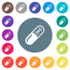 Medicine with dna molecule flat white icons on round color backgrounds. 17 background color variations are included. - Medicine with dna molecule flat white icons on round color backgrounds