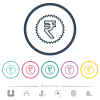 Indian Rupee sticker outline flat color icons in round outlines. 6 bonus icons included. - Indian Rupee sticker outline flat color icons in round outlines