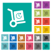 Express up parcel delivery solid square flat multi colored icons - Express up parcel delivery solid multi colored flat icons on plain square backgrounds. Included white and darker icon variations for hover or active effects.