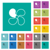 Car fan level 1 square flat multi colored icons - Car fan level 1 multi colored flat icons on plain square backgrounds. Included white and darker icon variations for hover or active effects.