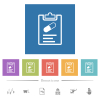 Medical prescription outline flat white icons in square backgrounds. 6 bonus icons included. - Medical prescription outline flat white icons in square backgrounds