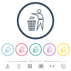 Tidy man outline flat color icons in round outlines. 6 bonus icons included. - Tidy man outline flat color icons in round outlines