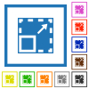 Maximize element solid flat color icons in square frames on white background - Maximize element solid flat framed icons