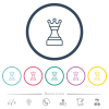 White chess queen flat color icons in round outlines - White chess queen flat color icons in round outlines. 6 bonus icons included.
