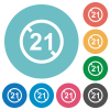 Not allowed under 21 flat white icons on round color backgrounds - Not allowed under 21 flat round icons