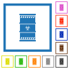Biohazard waste flat framed icons - Biohazard waste flat color icons in square frames on white background