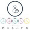 Remove user flat color icons in round outlines - Remove user flat color icons in round outlines. 6 bonus icons included.