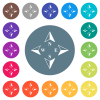 Compass directions flat white icons on round color backgrounds. 17 background color variations are included. - Compass directions flat white icons on round color backgrounds