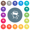 Snowy road dashboard indicator flat white icons on round color backgrounds - Snowy road dashboard indicator flat white icons on round color backgrounds. 17 background color variations are included.