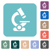 Microscope white flat icons on color rounded square backgrounds - Microscope rounded square flat icons