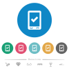 Mobile ok flat round icons - Mobile ok flat white icons on round color backgrounds. 6 bonus icons included.