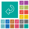 Return arrow outline square flat multi colored icons - Return arrow outline multi colored flat icons on plain square backgrounds. Included white and darker icon variations for hover or active effects.