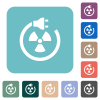 Nuclear energy white flat icons on color rounded square backgrounds - Nuclear energy rounded square flat icons