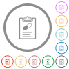Medical prescription outline flat color icons in round outlines on white background - Medical prescription outline flat icons with outlines