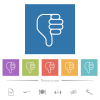 left handed thumbs down outline flat white icons in square backgrounds. 6 bonus icons included. - left handed thumbs down outline flat white icons in square backgrounds