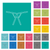 Collapsible clothes dryer rack outline multi colored flat icons on plain square backgrounds. Included white and darker icon variations for hover or active effects. - Collapsible clothes dryer rack outline square flat multi colored icons
