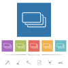 Empty banknotes outline flat white icons in square backgrounds - Empty banknotes outline flat white icons in square backgrounds. 6 bonus icons included.
