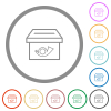 Post box outline flat color icons in round outlines on white background - Post box outline flat icons with outlines