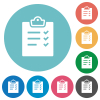 Task list alternate flat round icons - Task list alternate flat white icons on round color backgrounds