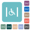 Handicapped parking white flat icons on color rounded square backgrounds - Handicapped parking rounded square flat icons