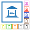 Car loan flat color icons in square frames on white background - Car loan flat framed icons
