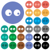 Watching eyes solid multi colored flat icons on round backgrounds. Included white, light and dark icon variations for hover and active status effects, and bonus shades. - Watching eyes solid round flat multi colored icons