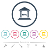 Car loan flat color icons in round outlines. 6 bonus icons included. - Car loan flat color icons in round outlines