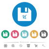 Truncate file flat round icons - Truncate file flat white icons on round color backgrounds. 6 bonus icons included.