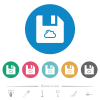 Cloud file flat white icons on round color backgrounds. 6 bonus icons included. - Cloud file flat round icons