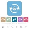 Green energy flat icons on color rounded square backgrounds - Green energy white flat icons on color rounded square backgrounds. 6 bonus icons included