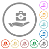 Health services flat color icons in round outlines on white background - Health services flat icons with outlines