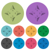 Compass directions darker flat icons on color round background - Compass directions color darker flat icons