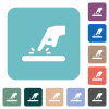 Phone touching rounded square flat icons - Phone touching white flat icons on color rounded square backgrounds