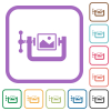 Image compression solid simple icons - Image compression solid simple icons in color rounded square frames on white background