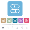 Horizontal toggle switches outline white flat icons on color rounded square backgrounds. 6 bonus icons included - Horizontal toggle switches outline flat icons on color rounded square backgrounds