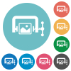 Image compression solid flat round icons - Image compression solid flat white icons on round color backgrounds