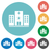 Covid Hospital flat round icons - Covid Hospital flat white icons on round color backgrounds
