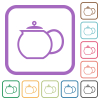 Teapot outline simple icons in color rounded square frames on white background - Teapot outline simple icons